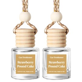 HoogaLife HoogaLife Car Air Freshener Diffuser 2 Pack Hanging Air Freshener Diffuser - Strawberry Pound Cake Fragrance Oil Air D iffuser for Car, 45+ days Long Lasting Fragrance Made in USA C ar Air Fresheners