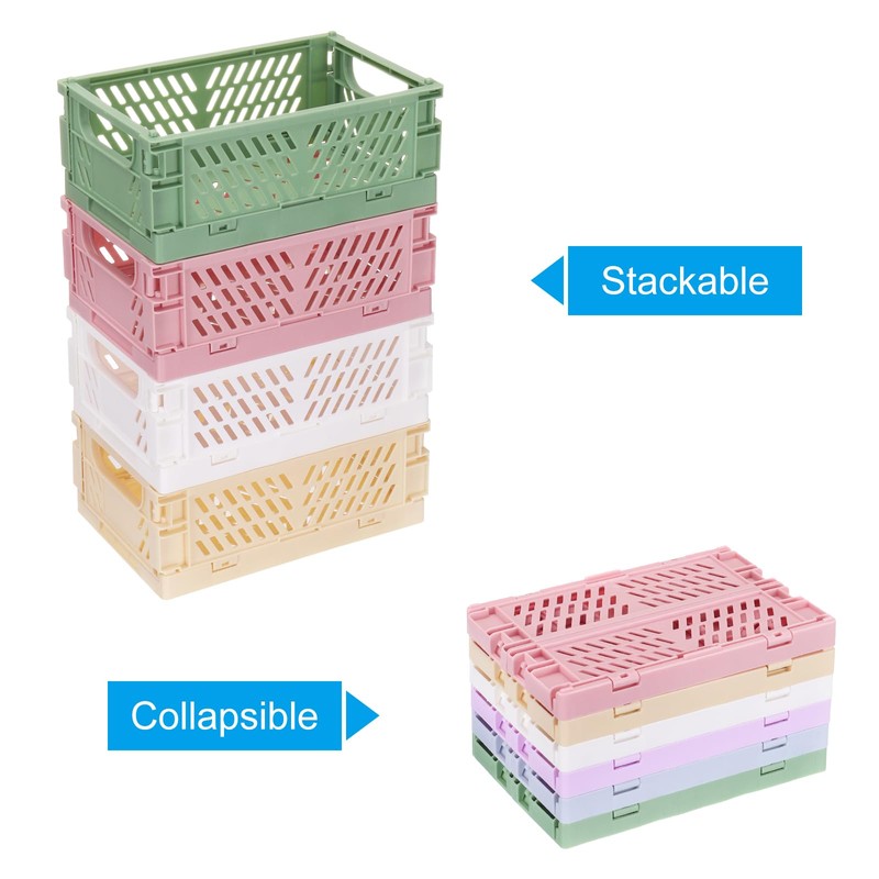 PATIKIL Mini Collapsible Basket, 2 Pcs 5.9 x 3.9 x