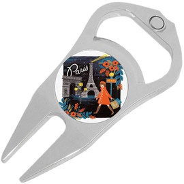 NewCharms Paris Golf Ball Marker Divot Repair Tool Bottle Opener