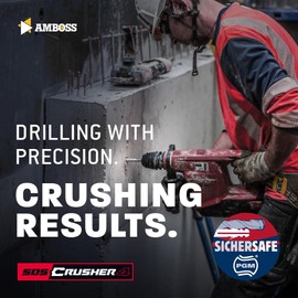 SDS Plus Hammer Drill Bit 4 x Cutting PGM Diameter 10 mm x 240 mm - Amboss Werkzeuge SDS Crusher 4 - HM Concrete Drill Carbide Professional Drill Bit 10 mm x 240 - Masonry Drill Reinforced Concrete