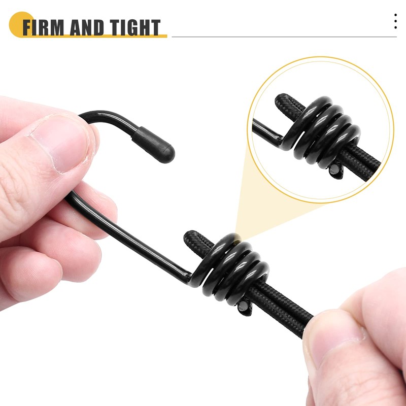 BokWin 10 Pcs Bungee Shock Cord Hook Plastic Coated Bungee