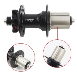 rningo Bike Hubs Disc Brake 24H/28H/32H/36 Holes, Front Rear HG for 8/9/10/11/12 Speed，Quick Release Cassette Hub 4 Bearings 3 Claws 120 Clicks，Compatible for MTB/Road Bike Hubs (Black, 24H)