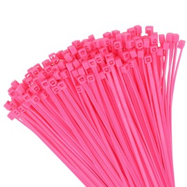 Mini Skater 6 Inch Multi-Color Multi-Purpose Nylon Zip Ties (200, Pink)