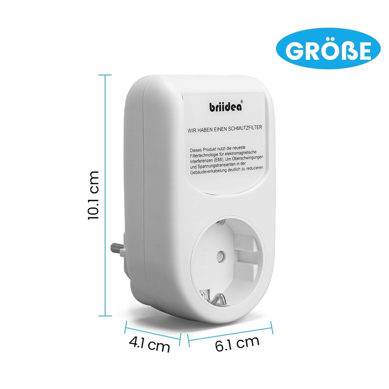 briidea Mains Filter Adapter Plug, Universal Broadband Mains Filter, Healthy