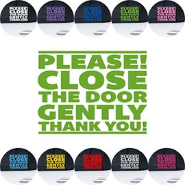 RIDESHARE Decal Vinyl Stickers Signs - (2 Pack) Please Close The Door Gently - Taxi Driver 20 Colors for Cars Trucks Doors Office Walls Windows and More. (Lime Green)