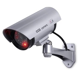 Retoo Swivelling Dummy Camera for Outdoor and Indoor Use, Wireless CCD Camera with Flashing LED, Weatherproof Security Camera, Fake Camera for Home and Office Surveillance, Dummy Camera (Grey)