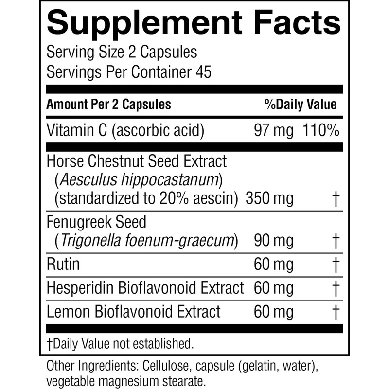 Nature's Sunshine Vari-Gone, 90 Capsules, Varicose Vein Supplements with 7