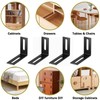 Pack of 16 Angle Connectors, Black, Metal Angle 90 Degrees,