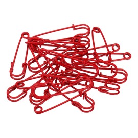 YOKIVE Pack of 20 Safety Pins, Large Metal Sewing Needles | Crafts, Ideal for Clothing, Knitting, Sewing (Red, 1.97 inches)
