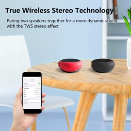 Wearable Bluetooth Speaker, TWS Dual Pairing Portable Sleeper Speaker with White Noise, Clip On Waterproof Speaker for Motorcycle Bike Hiking Running, Black