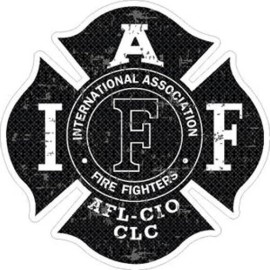 4 Inch Reflective Black Distressed Look IAFF Firefighter Maltese Sticker