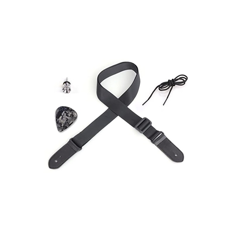 Longteam Simple Linen Leather Ukulele Strap Adjustable Length Durable Uke