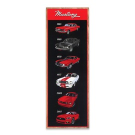 Open Road Brands Ford Mustang Evolution Vertical Wood Wall Decor - Large Ford Mustang Wall Art for Man Cave or Garage