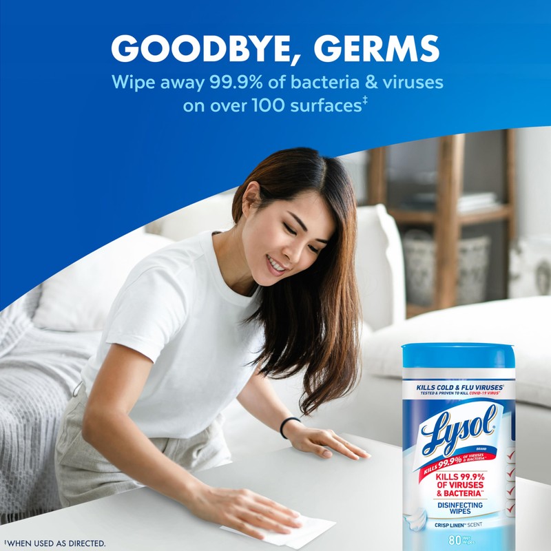 Lysol Disinfecting Wipes Bundle, Home Apartment Dorm Room Essentials and