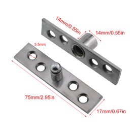 Guifeng 2PCS Stainless Steel Swivel Hinge 75x17mm 360 Degree Stainless Steel Hidden Hinge Door Pivot Hinge Upper and Lower Shaft with Screws for Hidden Door Living Room Door Cabinet Bookcase