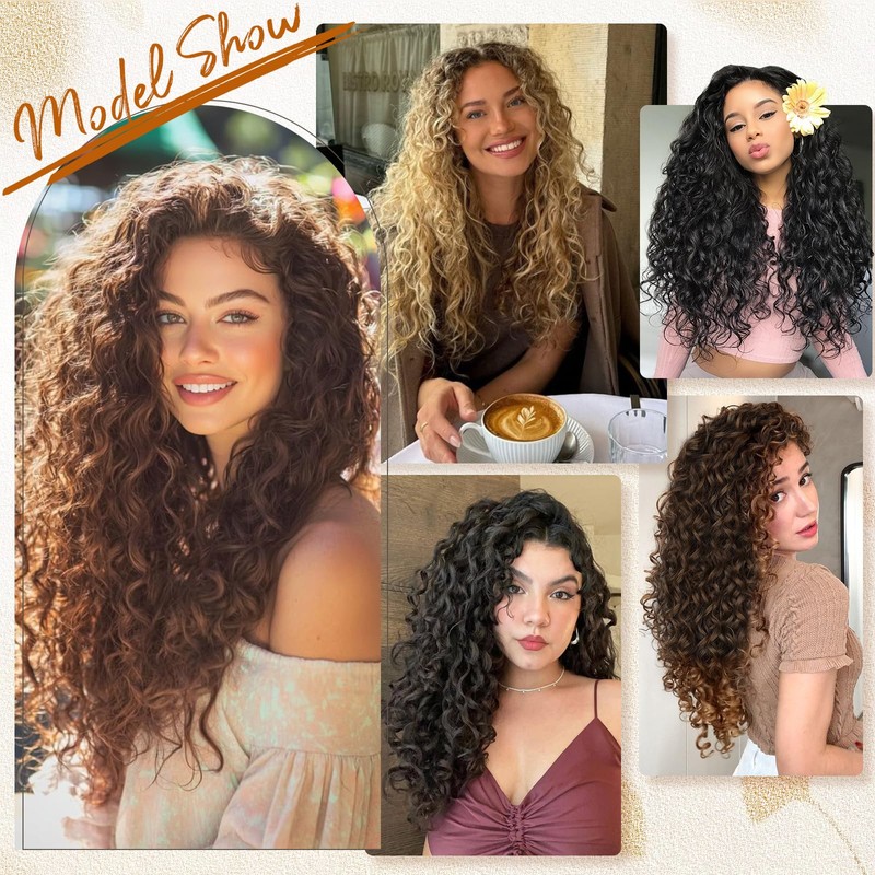 Curly Clip in Hair Extensions,4PCS 20 Inch 100％ Pure Protein