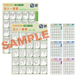 Hyakunin Isshu A4 Print, Set of 8 [Modern Japanese Kanazuku no Furigana + Meaning List Song Number 1-100], Rule Character, Hyakunin Isshu List, Memorization, Elementary School, Junior High School, High School, Adult, Love Song, Remember, Poet, Author, Co