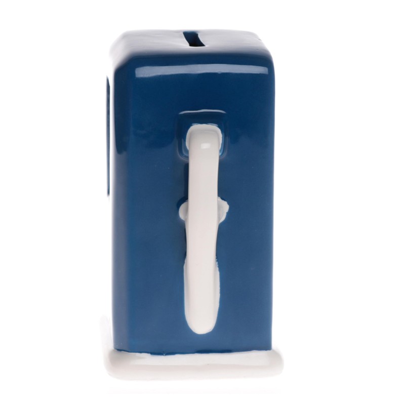 Beautiful Blue Ceramic Money Box with Lock Approx. 15 cm