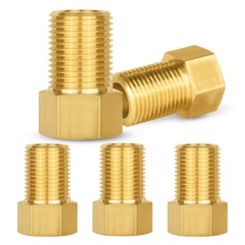 5-PCs HeSun Brass Pipe Fitting Adapter, 1/2" NPT Male x 1/2" NPT Female Extension Connector, Length in 40MM, with Sealing Tape