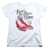 Ladies The Wizard of Oz Red Ruby Slippers Shirt, White,