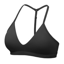 HIGORUN Workout Sports Bras for Women Backless Padded V Neck Strappy Bra Low Impact Y Back Gym Yoga Tops Black