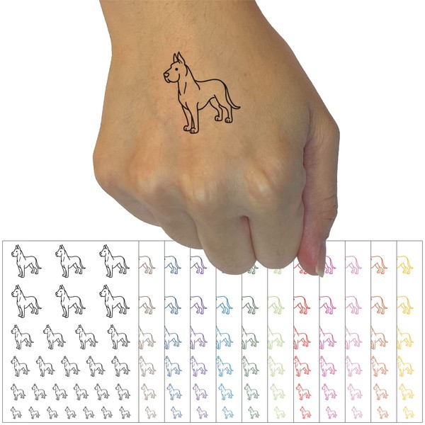 Great Dane Standing Dog Temporary Tattoo Water Resistant Fake Body