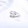 Anillo de plata de ley 925 con texto en inglés