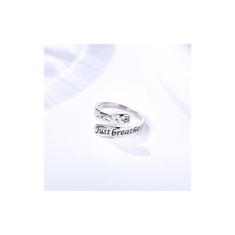 Anillo de plata de ley 925 con texto en inglés