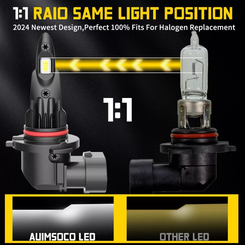 AUIMSOCO 9005 9006 LED Headlight Kit Combo Bulbs High Low