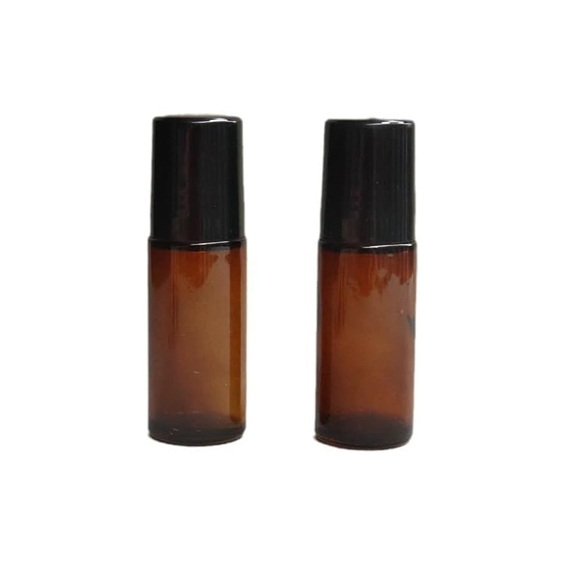 Zhuluck 2Pcs Brown Glass Essential Oil Roller Bottles - Refillable