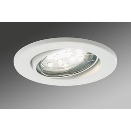 Trango Set of 5 LED recessed spotlights in round white 6729-056GUSD recessed light, bathroom light, ceiling spotlight, recessed spotlight, spotlight including 5x 3 levels, 5 watt, dimmable, GU10 LED