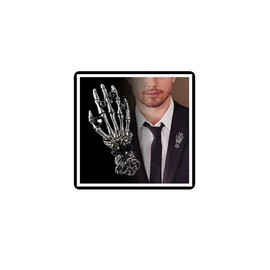 Crystal Hand Skeleton Brooch Rhinestone Skull Palm Corsage Punk Suit Skirt Coat Badge Accessories for Women Men Women Men, Rhinestone