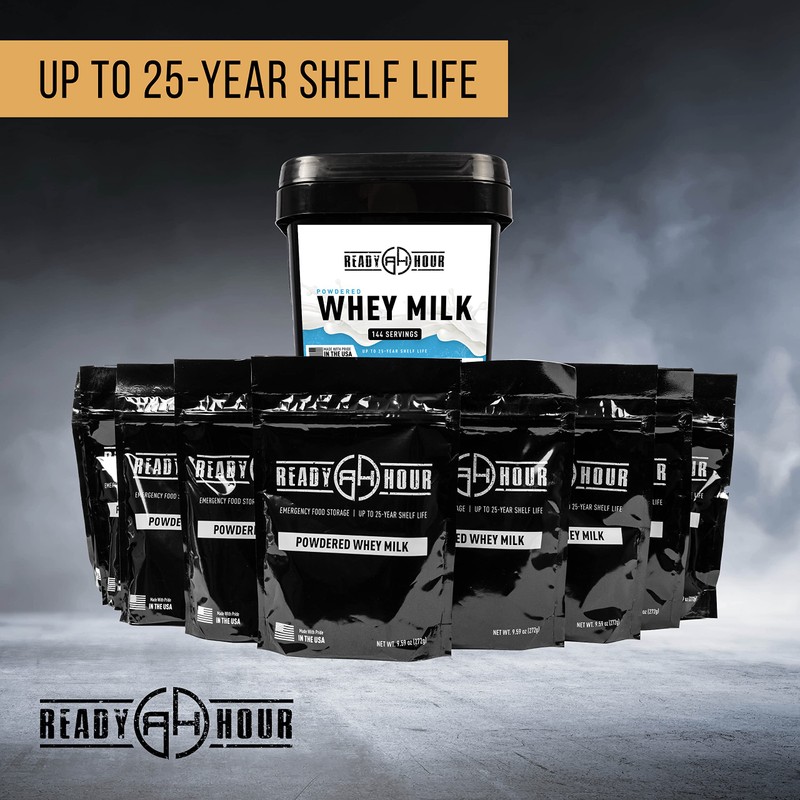 Ready Hour, Bulk Powdered Milk, Real Non-Perishable Whey, 25-Year Shelf