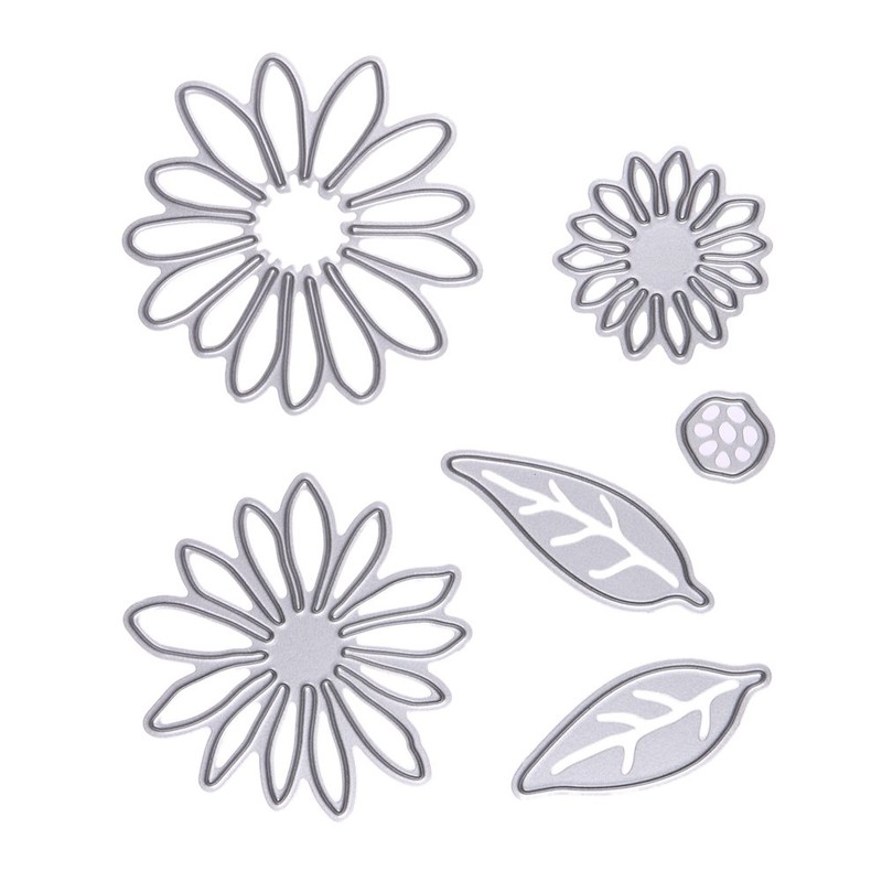 ODETOJOY 6PCS Carbon Steel Metal Flower &Leaves Embossing Cutting Dies