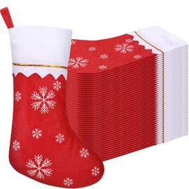 Zubebe 48 Pcs Felt Christmas Stockings 15 Inch Christmas Snow Stockings Christmas Santa Stockings for Christmas Party Favors Home Bedroom Decorations