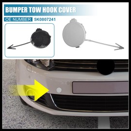 Hihaha Front Bumper Tow Hook Towing Eye Cover Cap 5K0 807 241 Silver Tone Durable Material