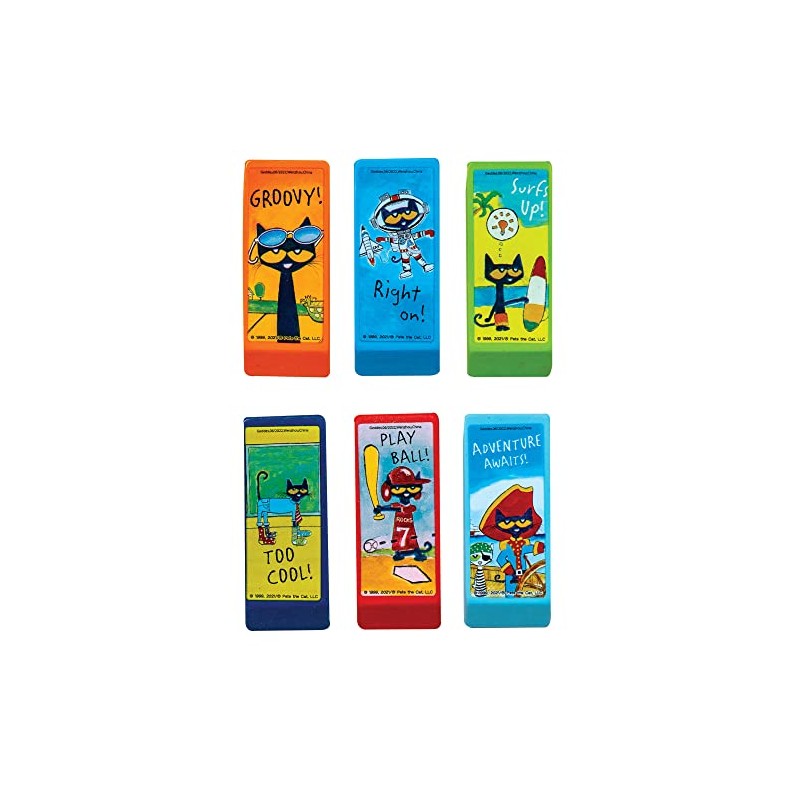 Raymond Geddes Pete The Cat Beveled Erasers for Kids (24