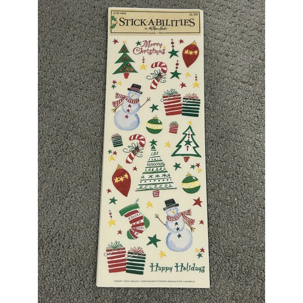 Stickabilities RARE Vintage Stickabilities Christmas Sticker Sheet Large