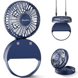 HandFan Portable Fan, Small Fan, Handheld, 4-in-1, Handheld, Neck Hanging, Wall Mounted, Desktop Fan, 3 Levels of Air Flow Adjustment, 180° Folding, Type-C Charging, Heatstroke Prevention