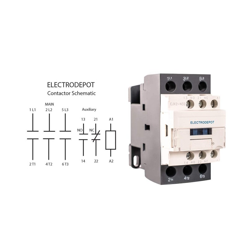Contactor 30A Inductive, 50A Resistive 3 Pole 120VAC Coil, Lighting