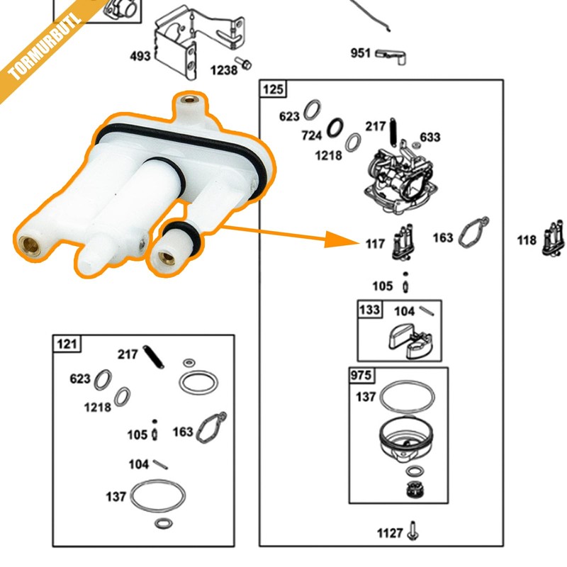 Tormurbutl 592805 Carburetor Main Jet Replacement Briggs&Stratton Series Models (093J02)