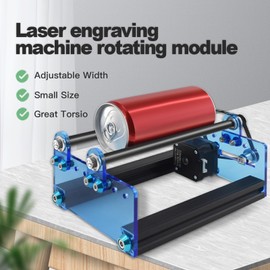 Topyond Laser Rotary Roller Engraving Module, 360° Rotating Stepper Motor, Automatic Engraver Cutting for Cylindrical Objects Cans, Lightburn