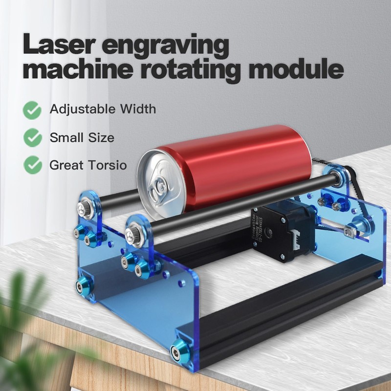 Topyond Laser Rotary Roller Engraving Module, 360° Rotating Stepper Motor,