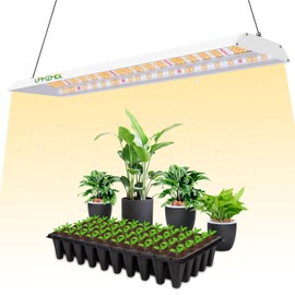 LPMZMBL LED Grow Lights for Seed Starting Sunlike Full Spectrum, 2ft Grow Lamp for Indoor Plants with 4/8/12H Timer ＆ 10 Dimmable Level, Hanging Seed Starting Seedling Growing Light, Height Adjustable