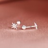 Mini Star Cartilage Sleeper Stud Earrings for Women 925 Sterling