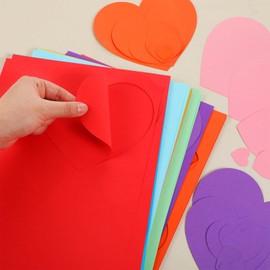 Fullhawl 480 Pcs Heart Paper Cutouts Bulk Valentine s Day Classroom Decor 6 Different Size Pre Cut 2 Sided Card Board Cutout for Valentines Crafts Bulletin Boards Decors(Rainbow Colors)