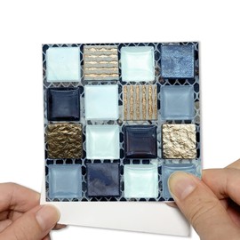 Alwayspon 25Pcs Self-Adhesive Mosaic Tile Transfer for Home Decor, Peel and Stick Tile Decal, Water-Proof Backsplash Tile Sticker for Kitchen Bathroom,6x6inch/15x15cm