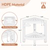 LOENIY 2-Tier Corner Shower Stool with Hooks & Soap Dish,