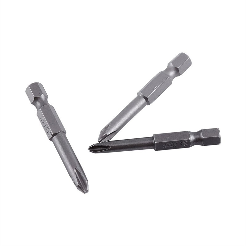 12 Pieces 50mm Phillips Screwdriver Bits 1/4 Inch Hexagonal Shank