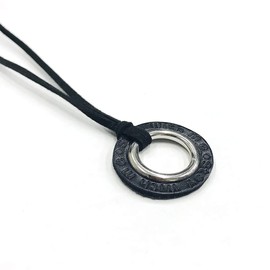 Leather Message Ring Necklace for Men Long Glasses Holder, Zinc Alloy Leather Zinc Alloy Leather Faux Suede